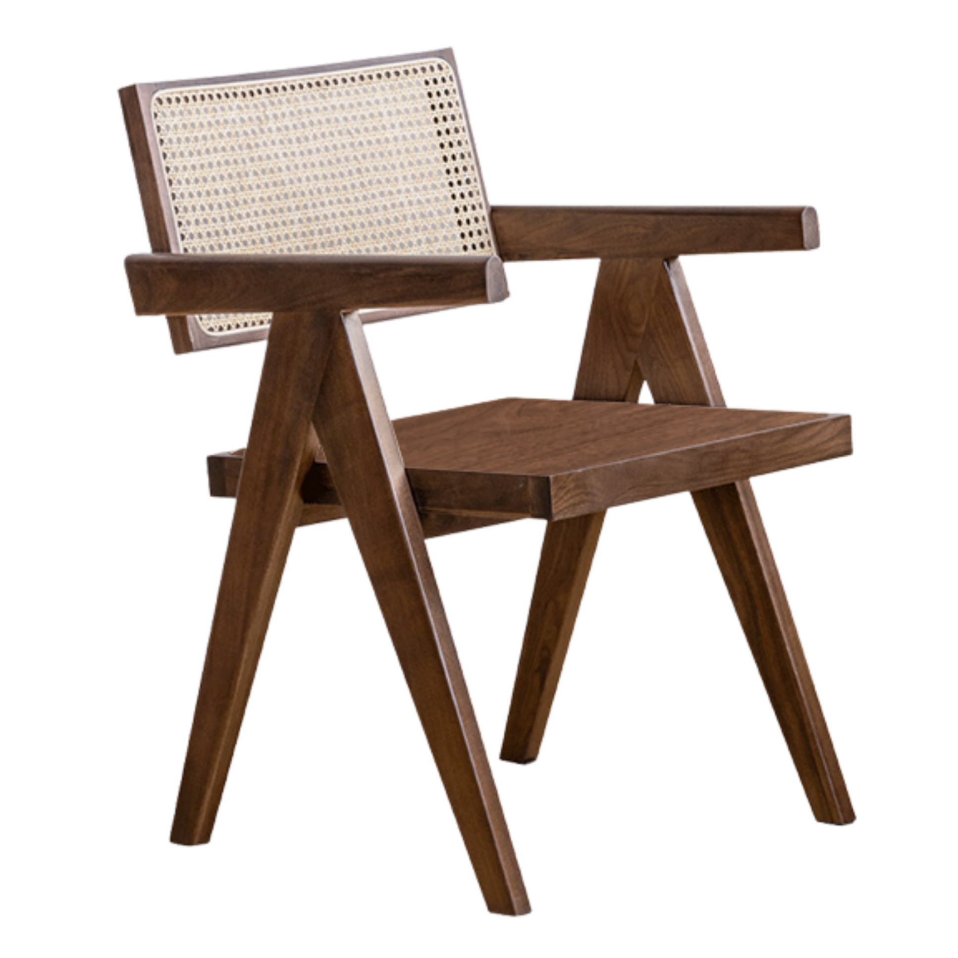 Black Walnut Solid Wood Wabi-Sabi Style Rattan Chair