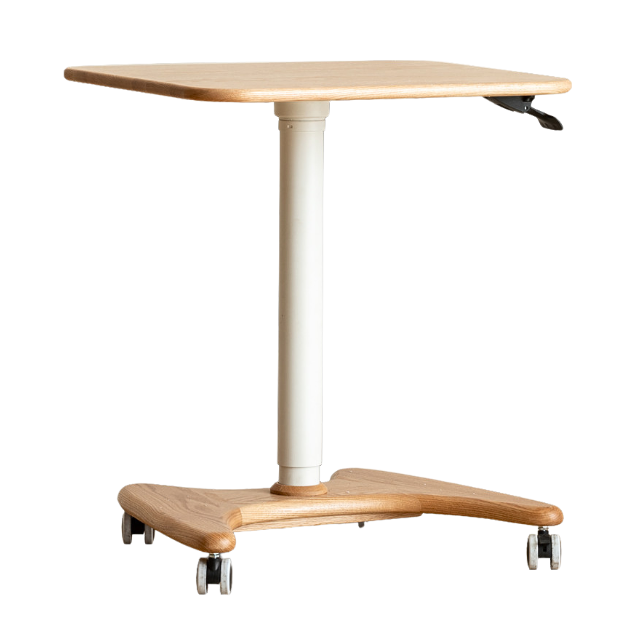 Oak, Ash Solid Wood Standing Desk Lifting Movable Side Table