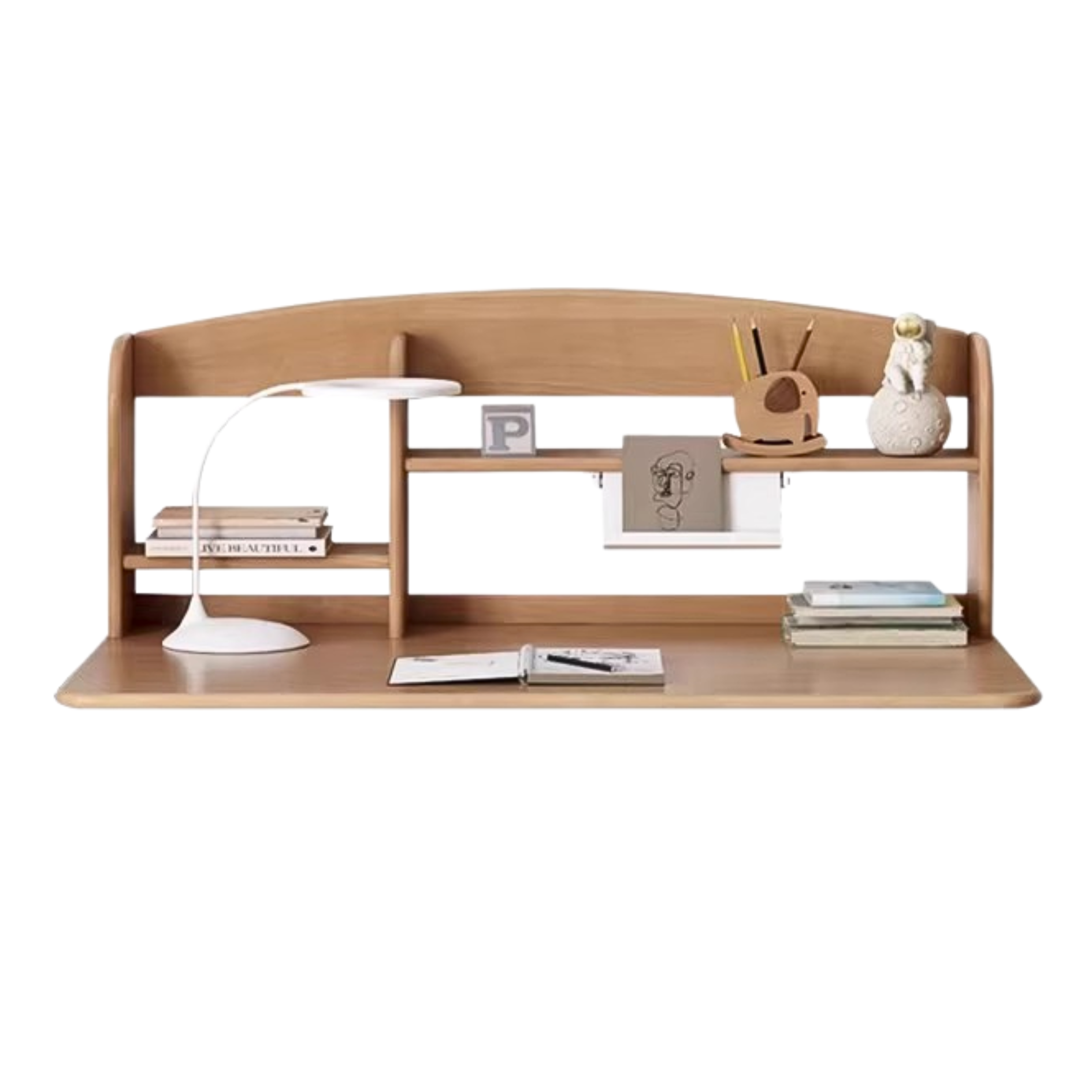 Oak, beech solid wood multi-layer desktop shelf