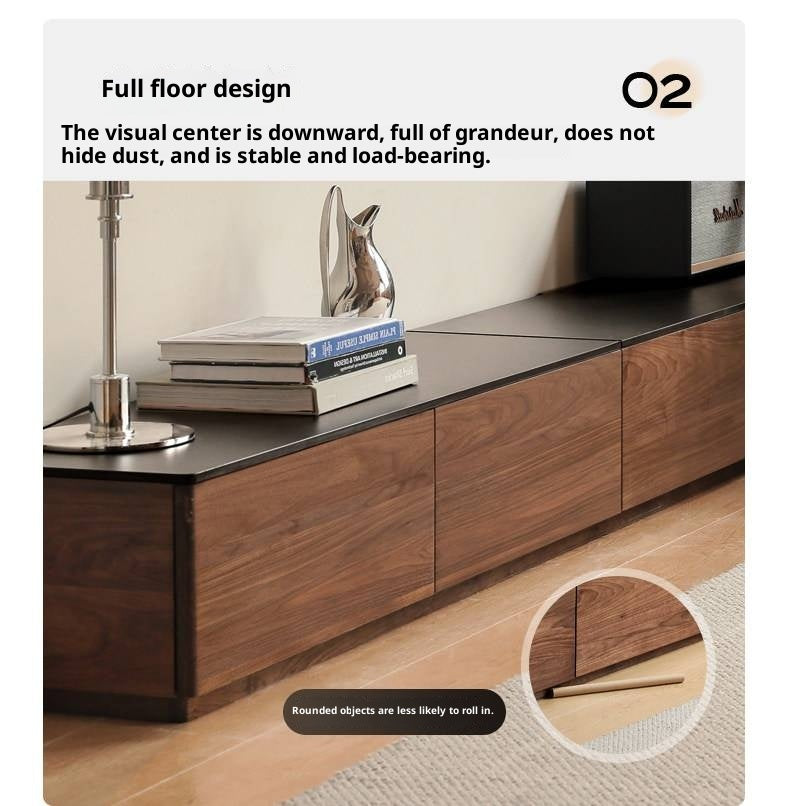 Black Walnut, Catalpa Solid Wood TV Stand Rock Slab