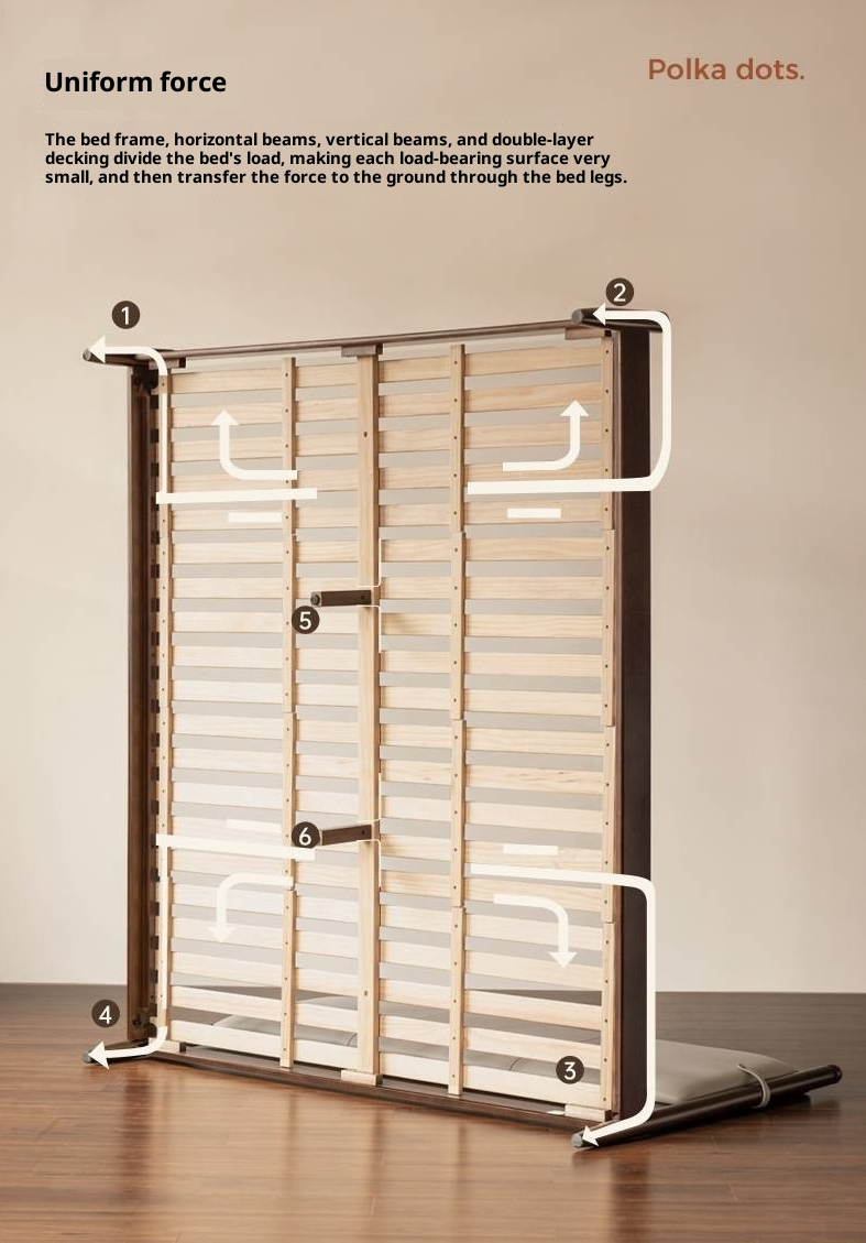 Poplar Solid Wood Genuine Leather Soft Backrest Bed Retro Vintage