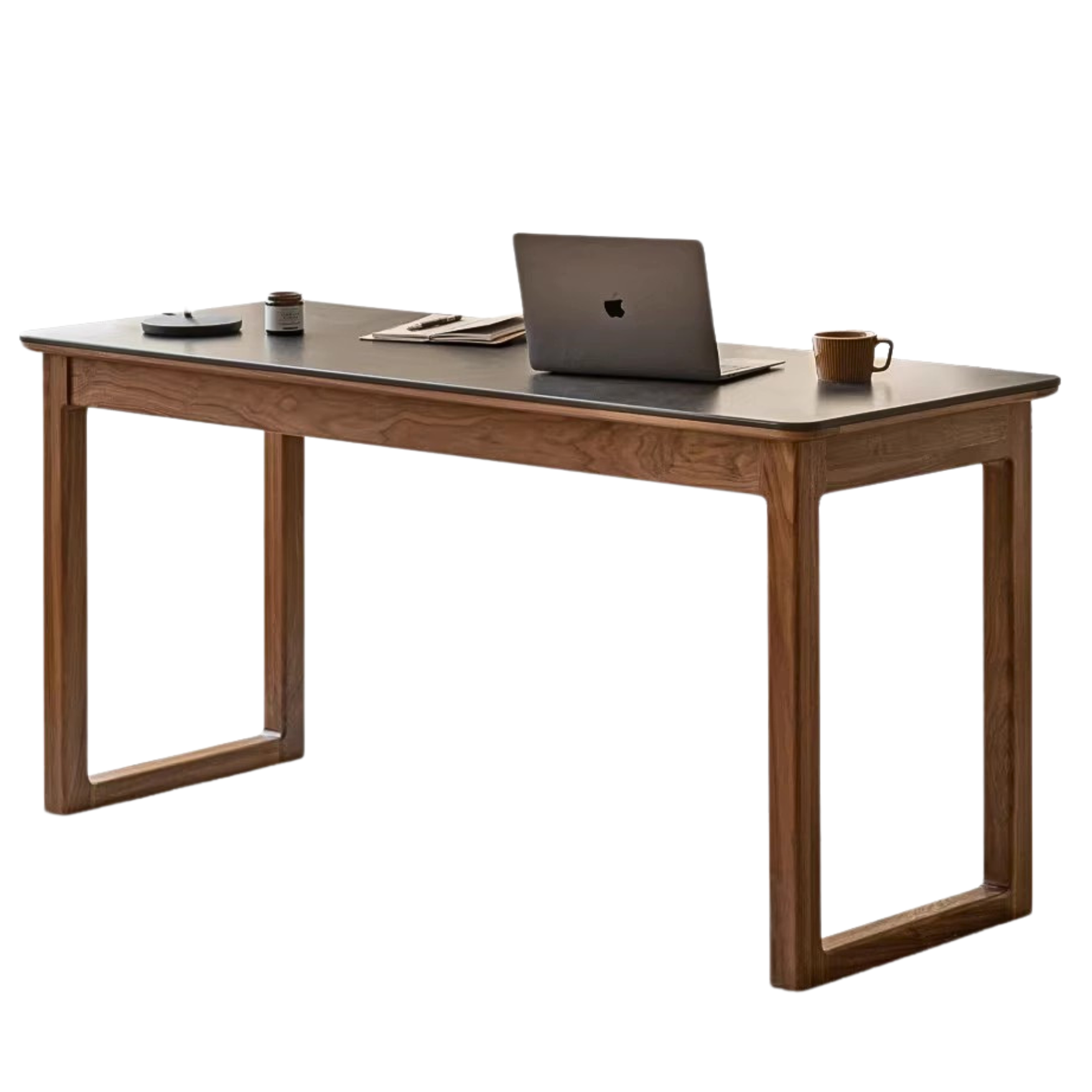 Black Walnut Solid Wood Rock slate Long Table: