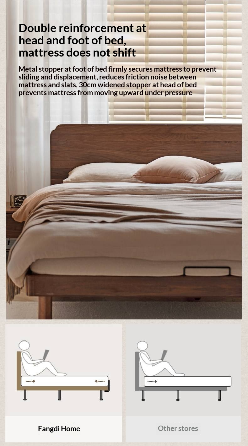 Oak, North American Black Walnut Solid Wood Bed