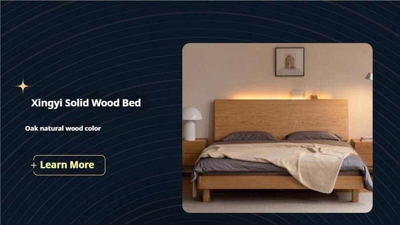 Ash, Beech Solid Wood Modern Simple Luminous Bed