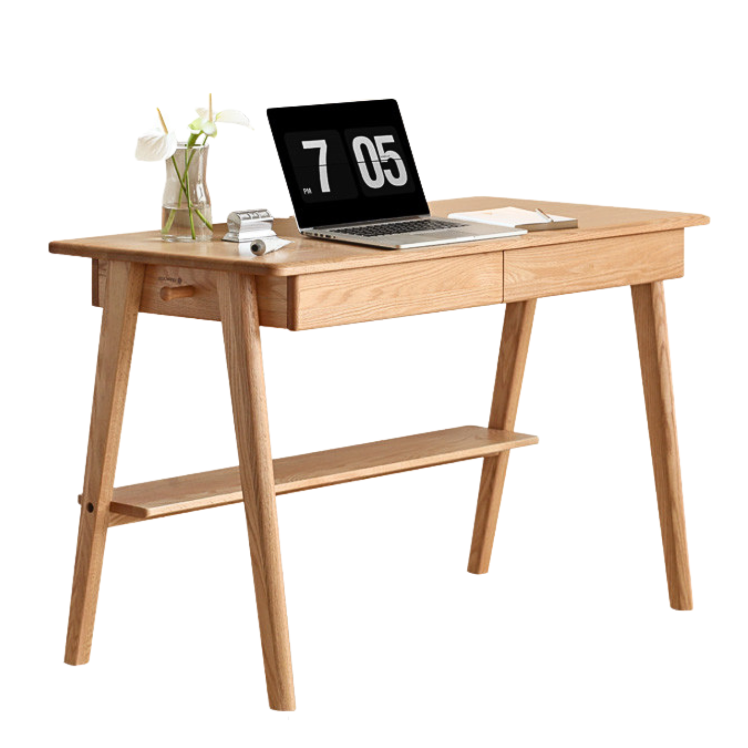 Oak Solid Wood Office Desk Bottom Divider