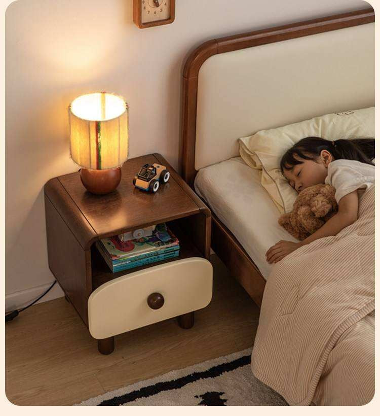 Solid Rubberwood Solid Wood Modern Children's Nightstand