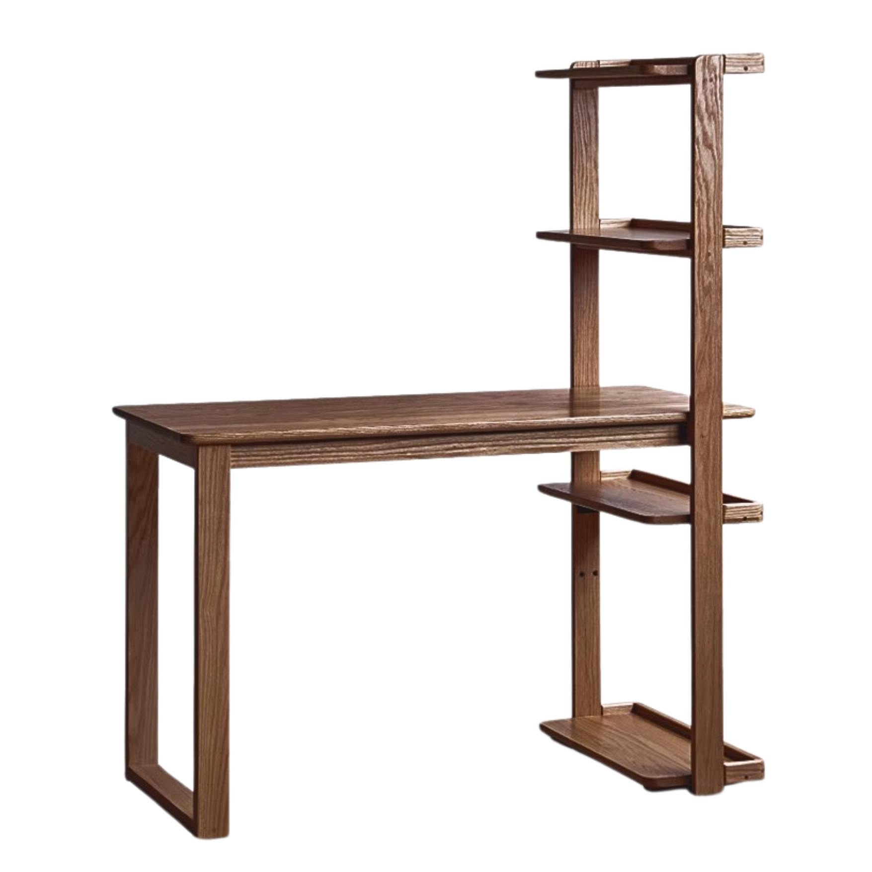 Oak Solid wood corner desk bookshelf integrated-