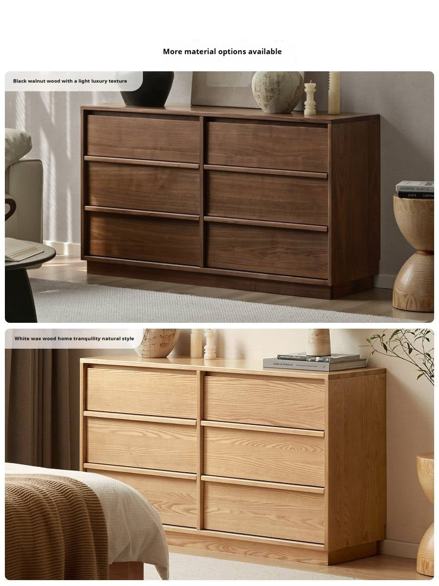 Oak, Ash Solid Wood Black  Drawer Cabinet