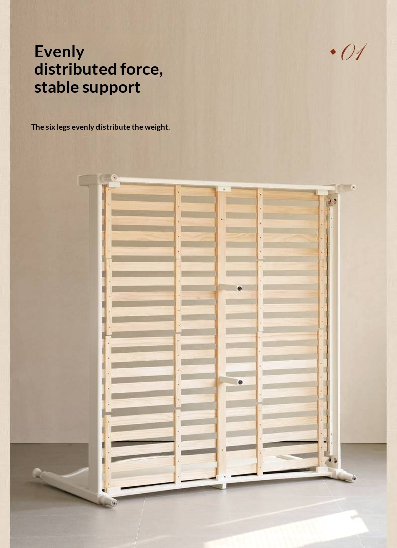 Rubberwood Solid Wood Bed American Retro Cream Style