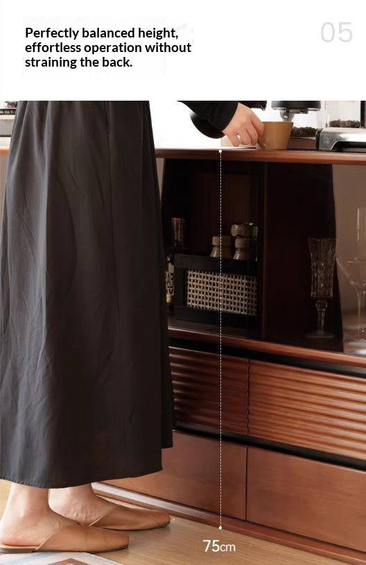 Poplar Solid Wood Vintage Style Study Storage Cabinet