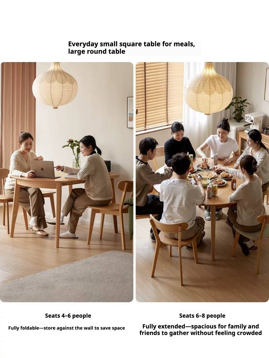 Oak Solid Wood Folding Dining Table