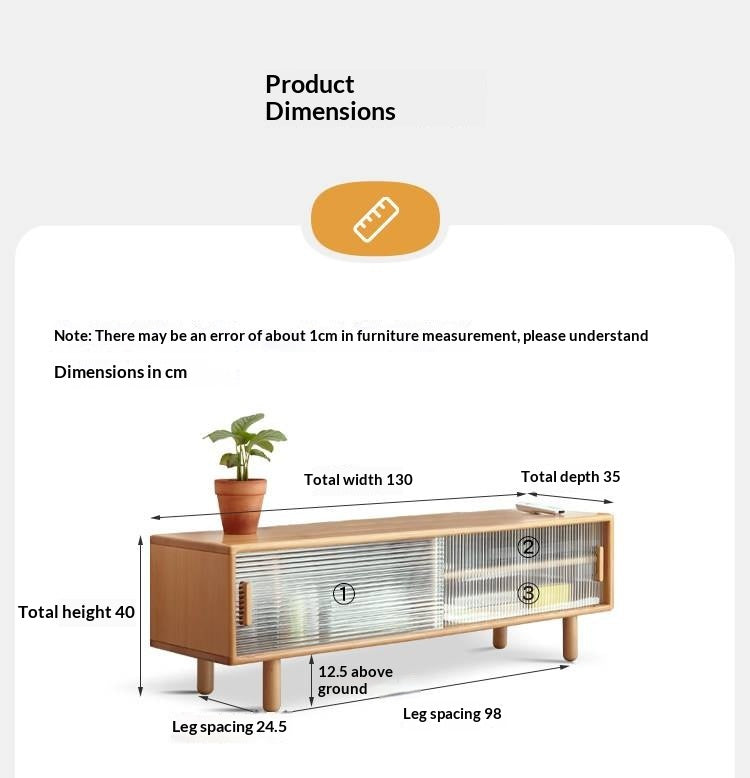 Beech Solid Wood TV Storage Cabinet.