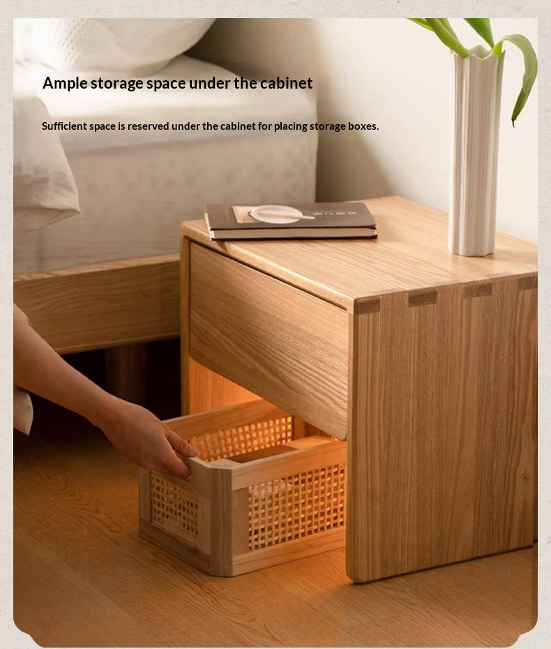 Ash Solid Wood Smart Modern Nightstand