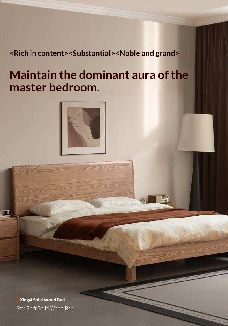 Ash Solid Wood Modern Multifunctional Night Light Bed Light Walnut Color