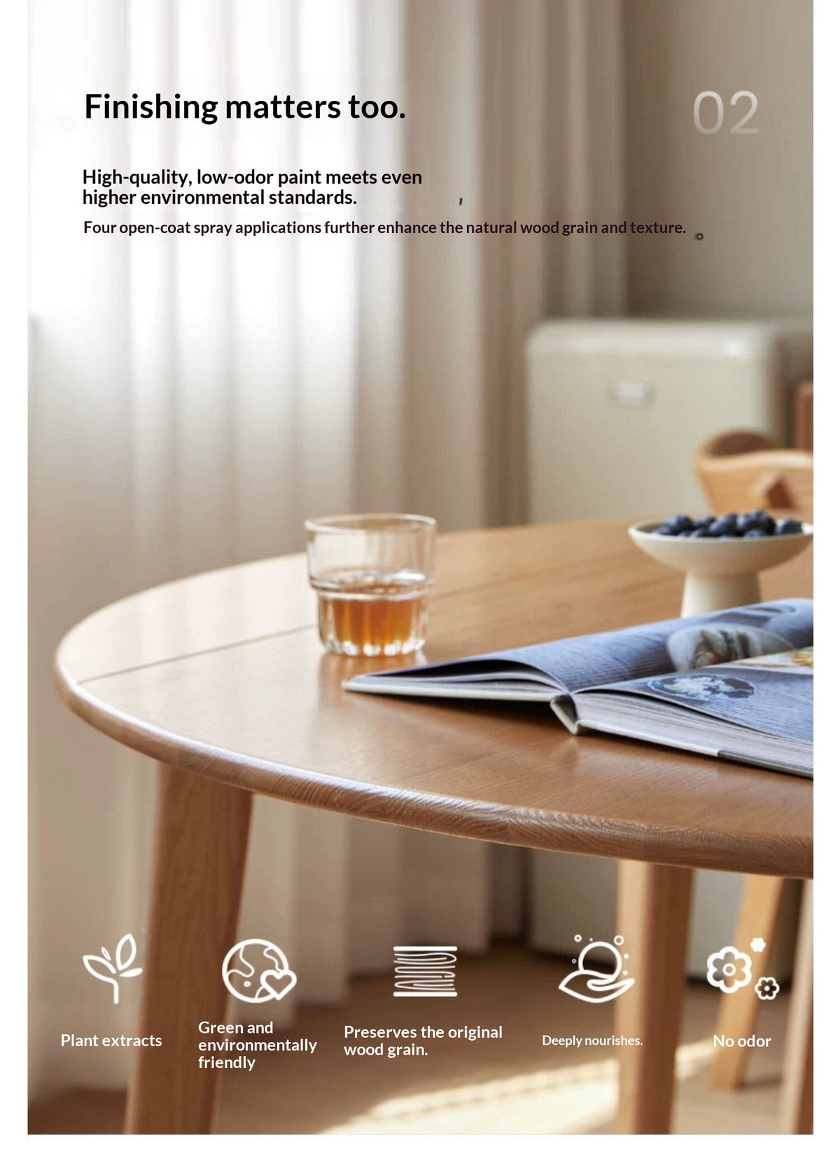 Oak Solid Wood Folding Dining Table