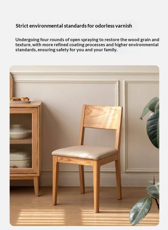 4 pcs set Oak Solid Wood Soft Packed Dining Chair