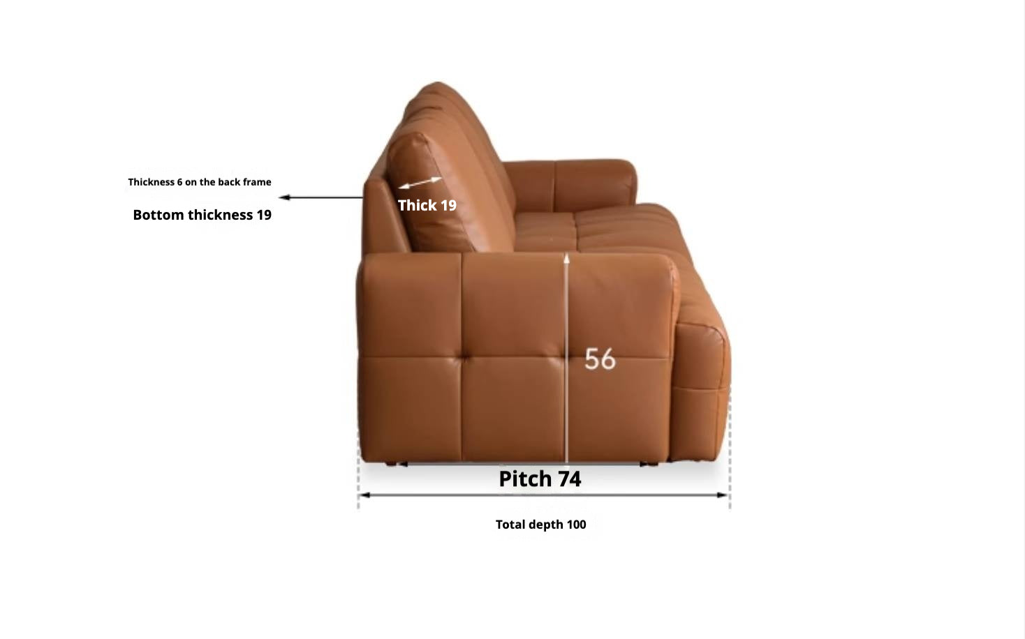 Modern Italian-Style Genuine Leather  Sofa