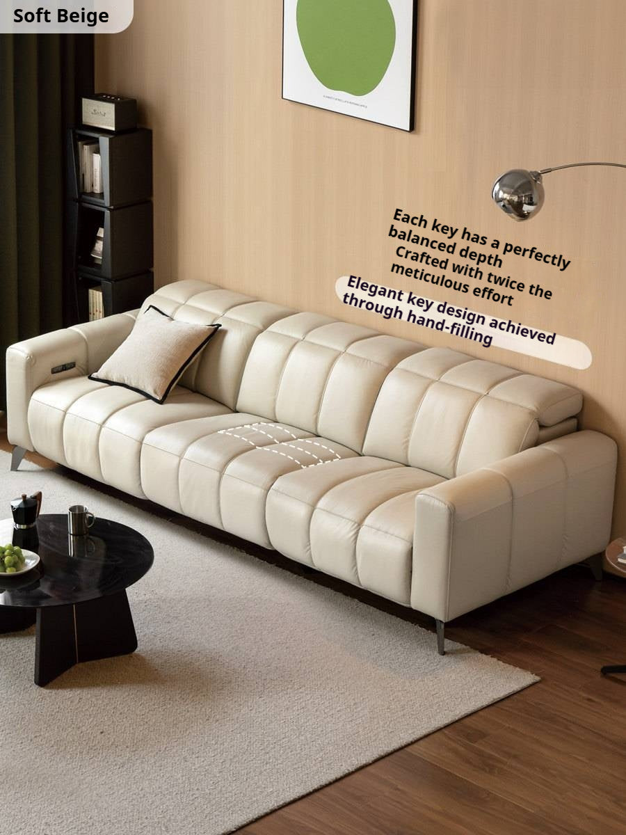 Genuine Leather Zero-Wall Power Reclining tufted sofa