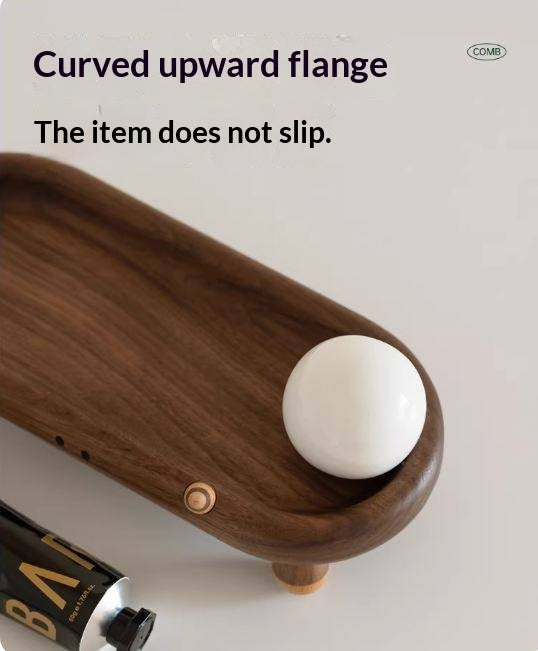 Black Walnut Solid Wood Tray for Snacks, Desserts, and Jewelry Storage