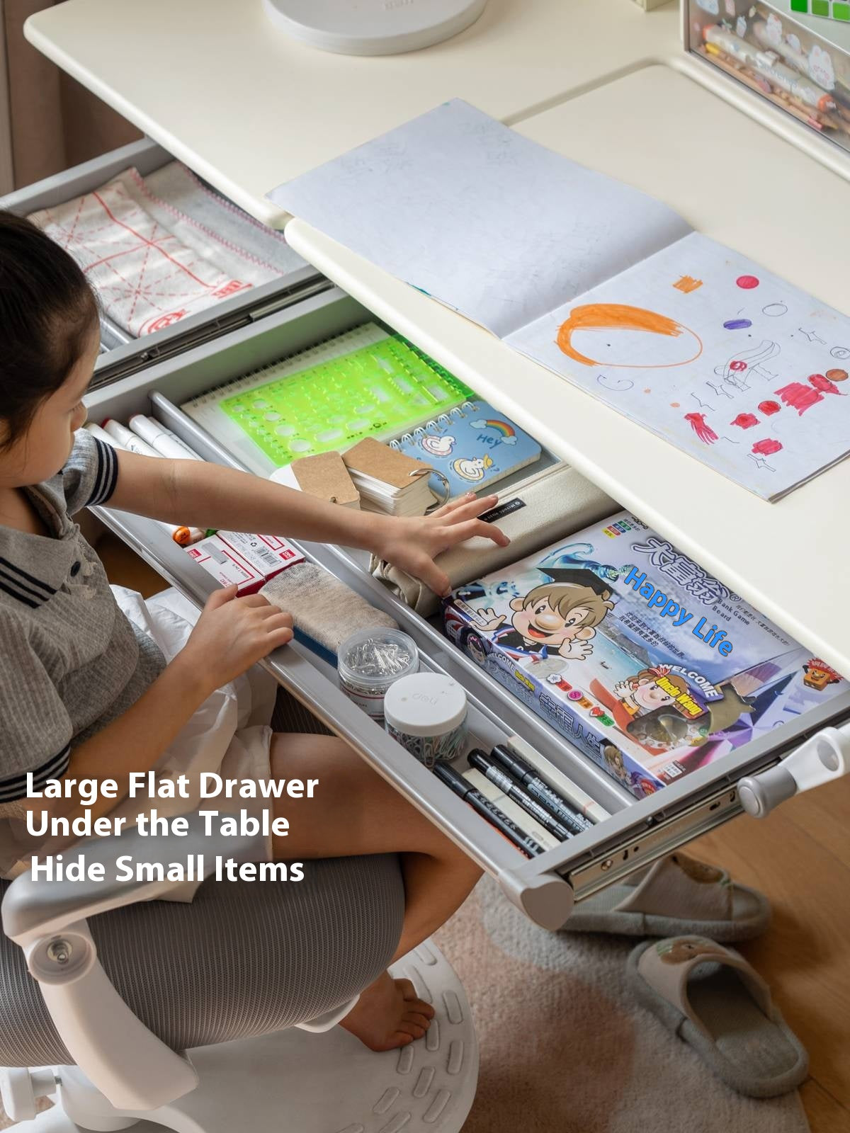 Solid RubberWood Solid Wood Сhildren's Liftable Desk