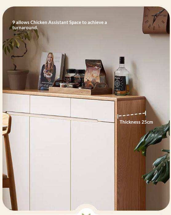 Oak Solid Wood Ultra-thin Sideboard