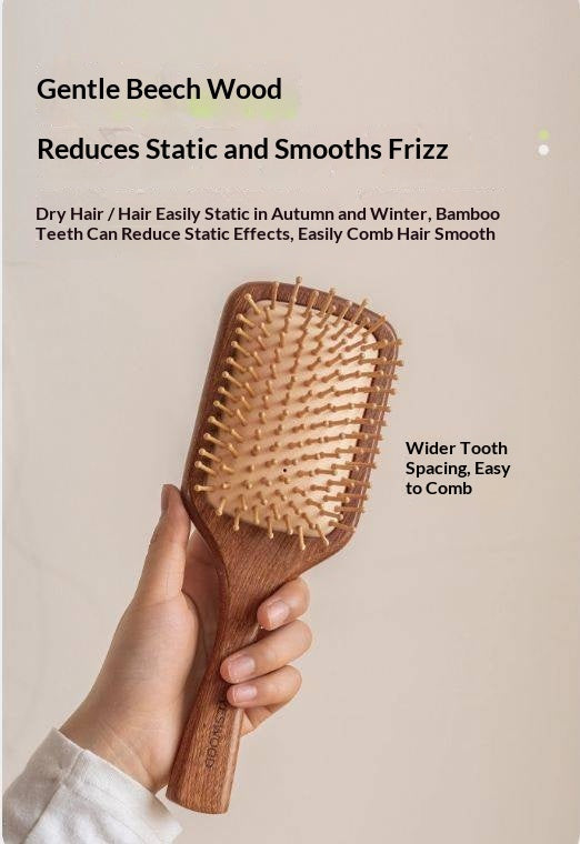 Nordic Beech Solid Wood Hair Care Cushion Comb