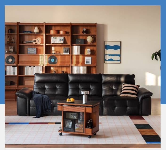 Poplar Solid Wood Elevating Rock Board Side Table