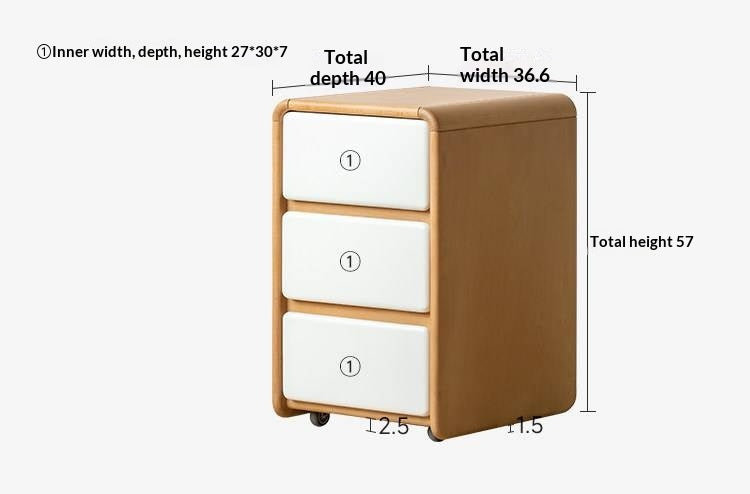 Beech Solid Wood, Solid RubberWood Drawer Multi-Functional Kids Nightstand