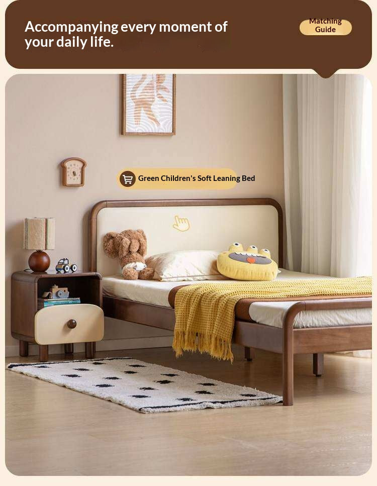 Solid Rubberwood Solid Wood Modern Children's Nightstand