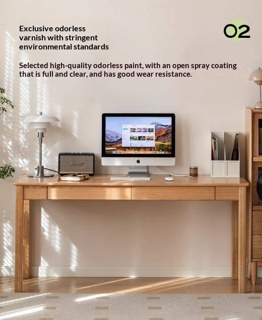 Oak, Ash Solid Wood USB Office Desk