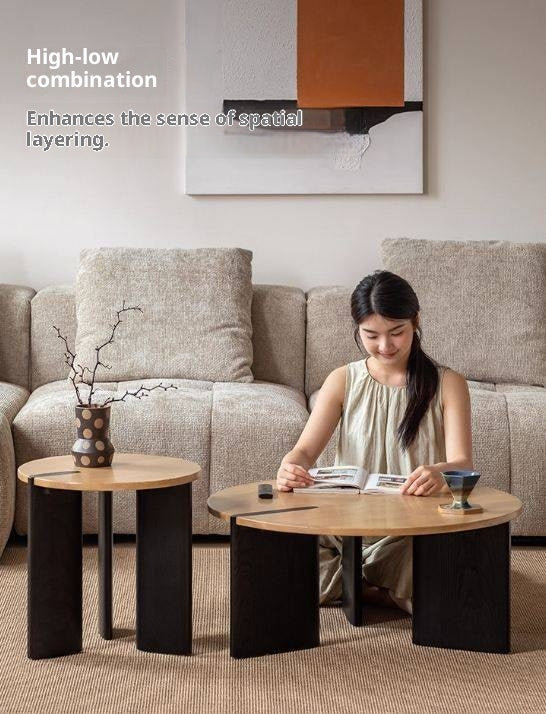 Ash Solid Wood Wabi Sabi Style Creative Coffee Table