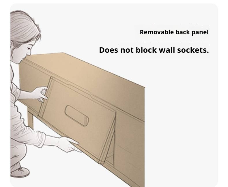 Oak Solid Wood Rattan TV Cabinet