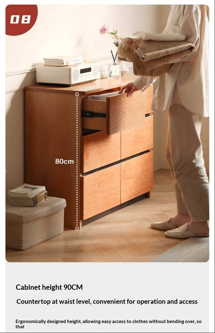 Cherry Solid Wood Six-Drawer Chest, Storage Chest