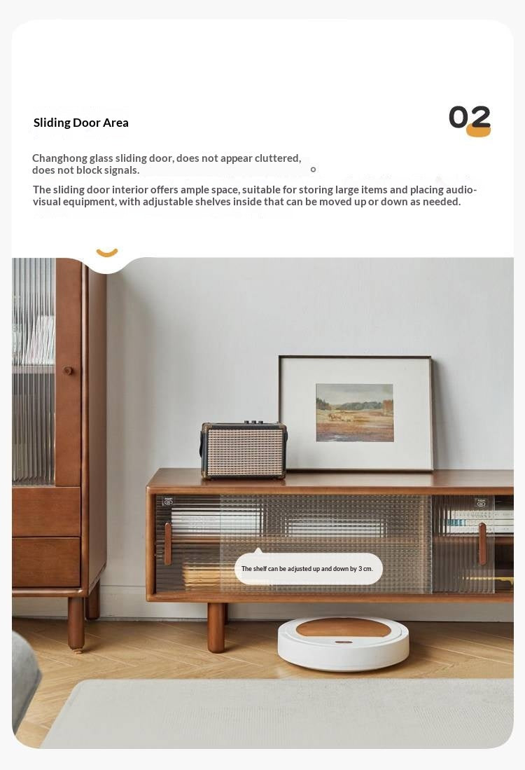 Beech Solid Wood Large TV Cabinet.