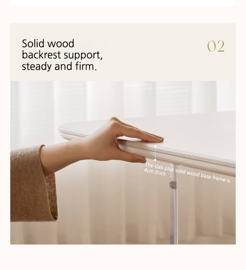 Solid Rubberwood Suspended Dining Table With Slate Top