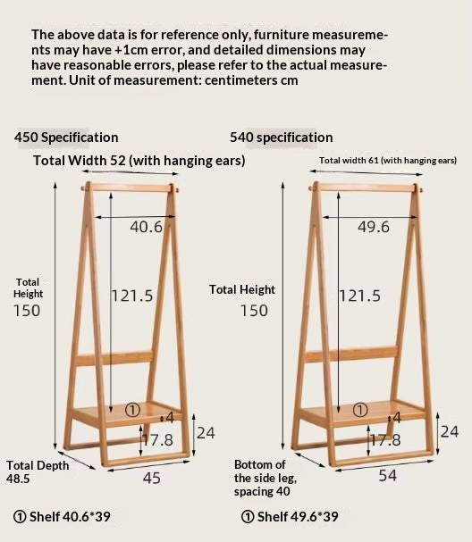 Solid Rubberwood Nordic Minimalist Standing Hanger