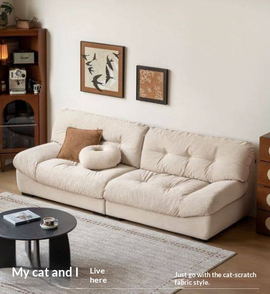 Fabric Italian Style Cloud Sofa With Russian Birch Wood Frame-