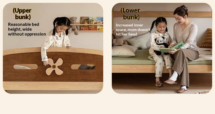 Rubberwood Solid Wood Children's Bunk Bed