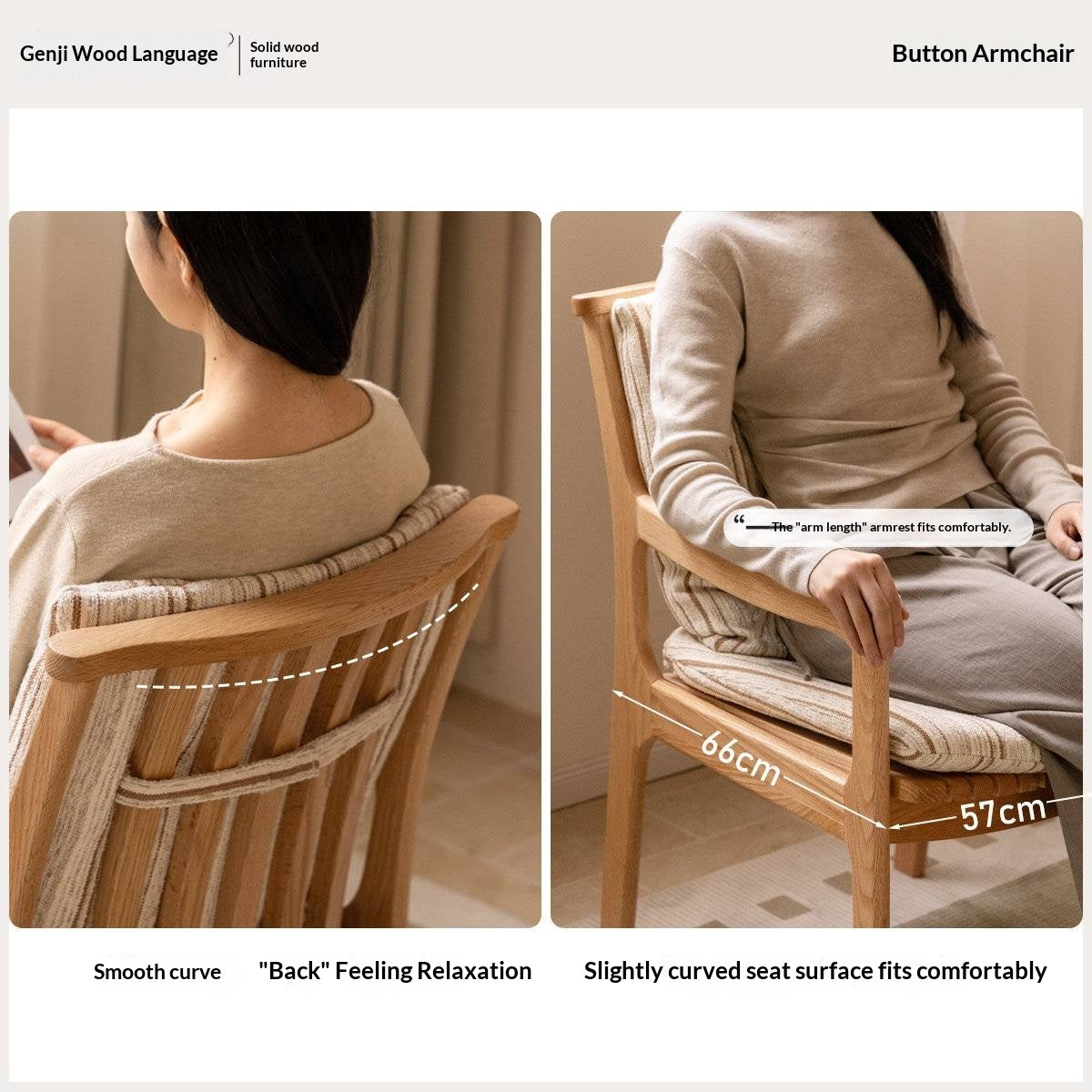 Cherry, Oak, Beech Solid Wood Book Chair Comfortable Soft Back Chair