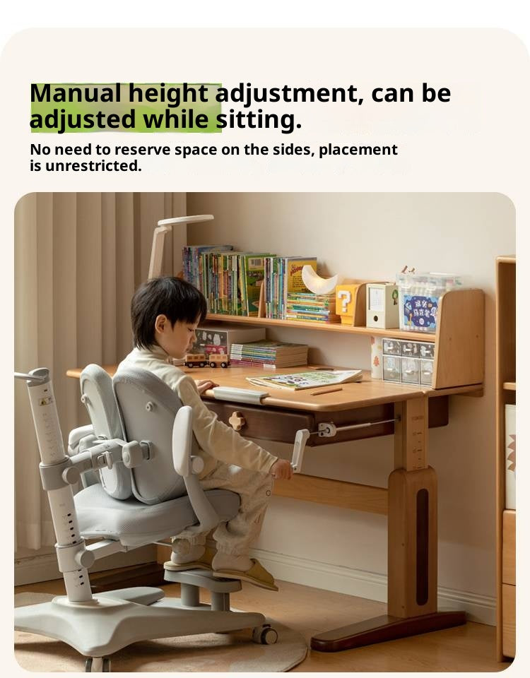 Beech Solid Wood Adjustable Height-Adjustable Study Desk