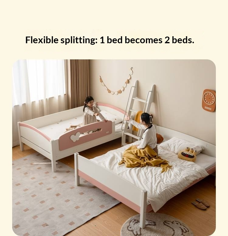 Rubberwood Solid Wood Children's Princess Storage Bunk Bed