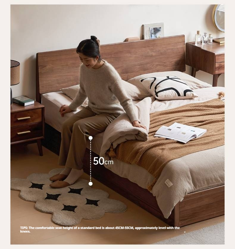 Black Walnut Solid Wood Box Bed Simple Modern Nordic Style