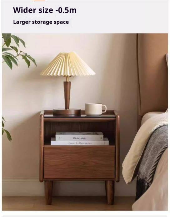 Black Walnut, Catalpa, Sandalwood Solid Wood Nightstand Modern Minimalist