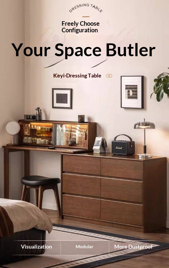 Solid Longan Hardwood Modern Minimalist Vanity Table