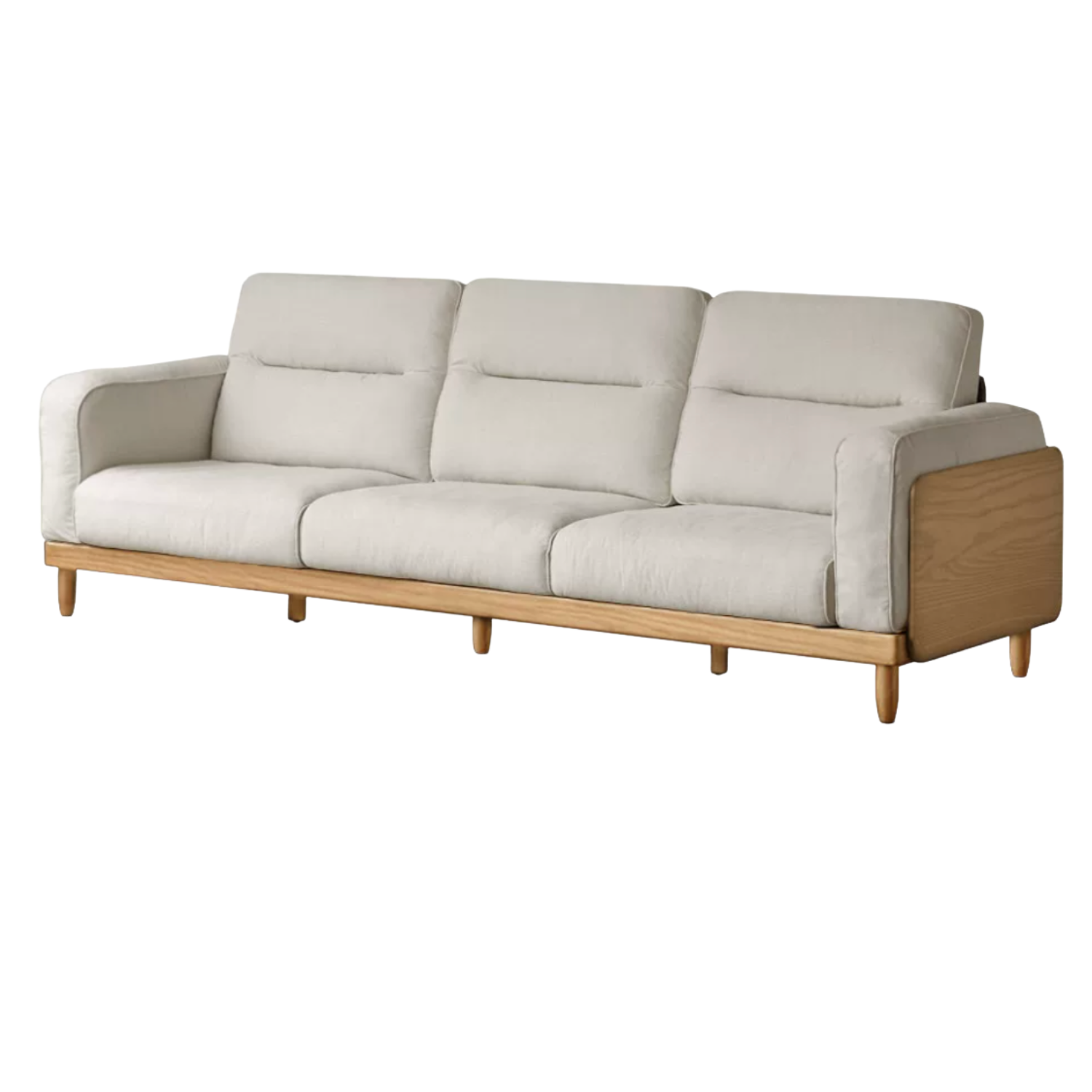 Oak, Ash Solid Wood genuine leather, fabrics High Back Sofa