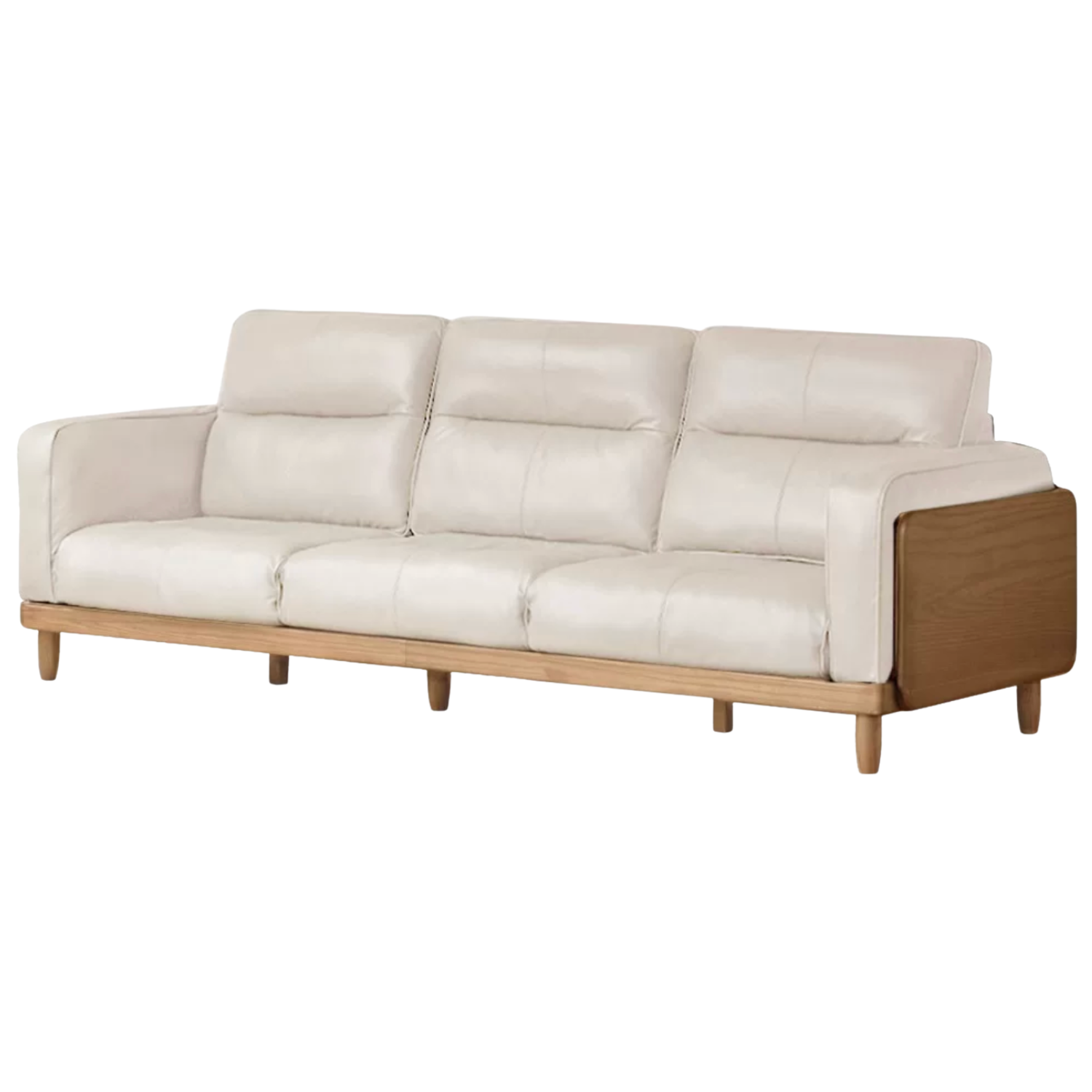 Oak, Ash Solid Wood genuine leather, fabrics High Back Sofa