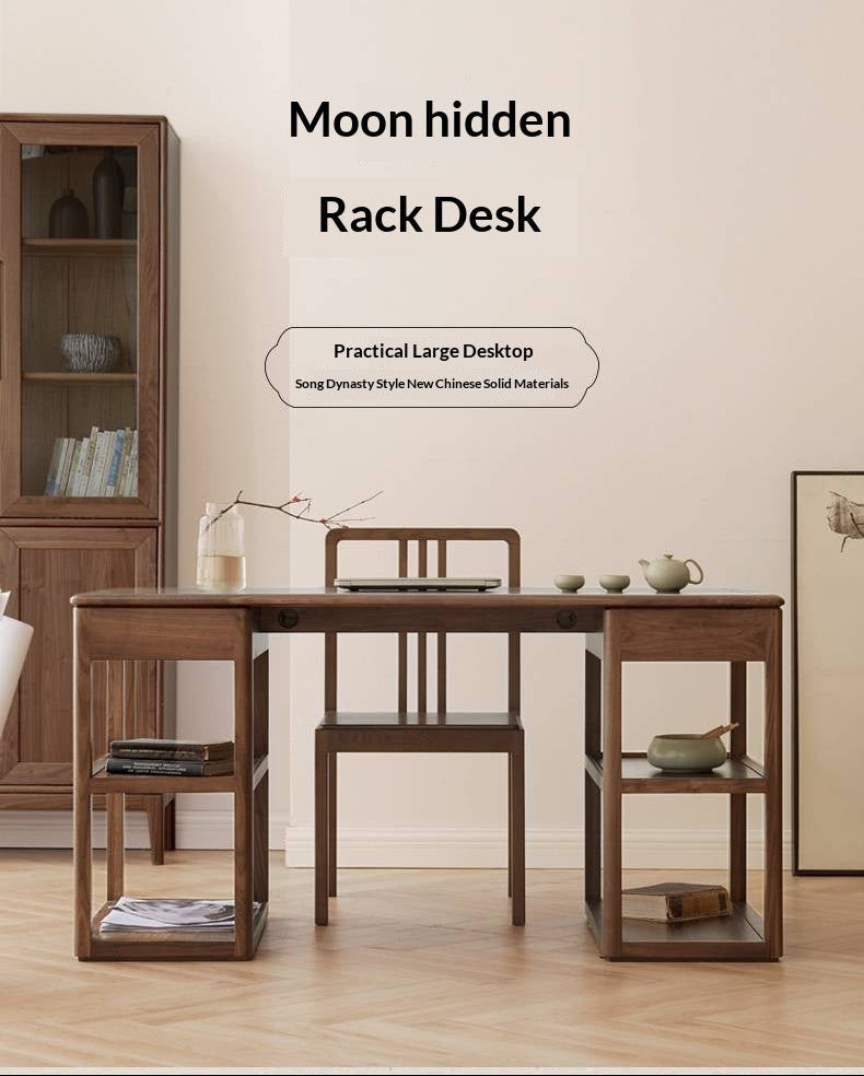 Black Walnut Solid Wood Modern Study Desk