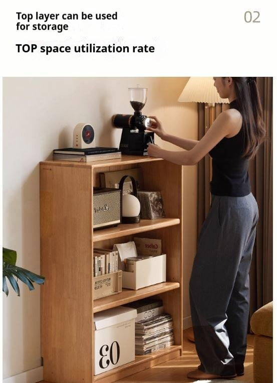 Solid Rubberwood Floor Standing Bookcase