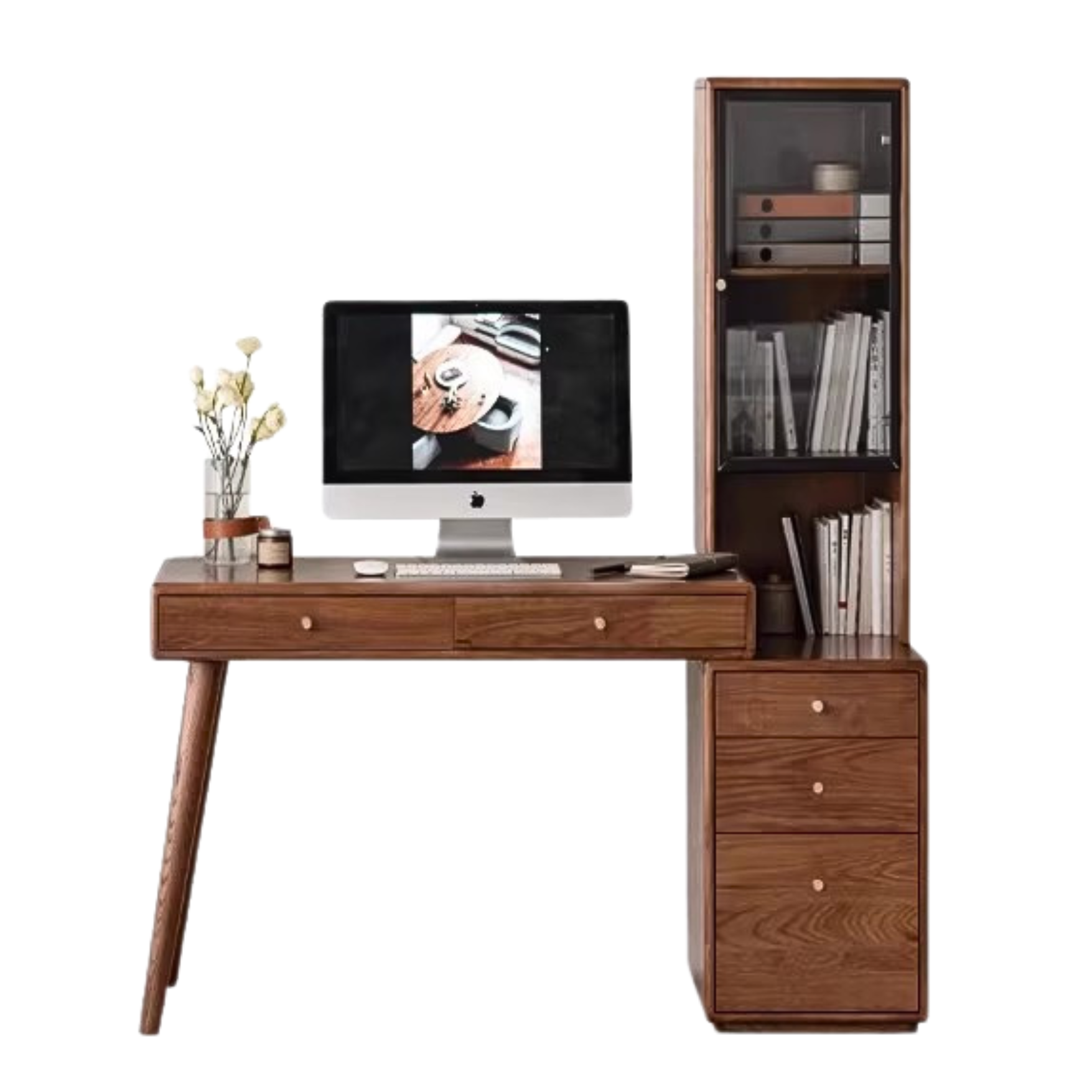 Black walnut, Ash Solid wood telescopic desk modern: