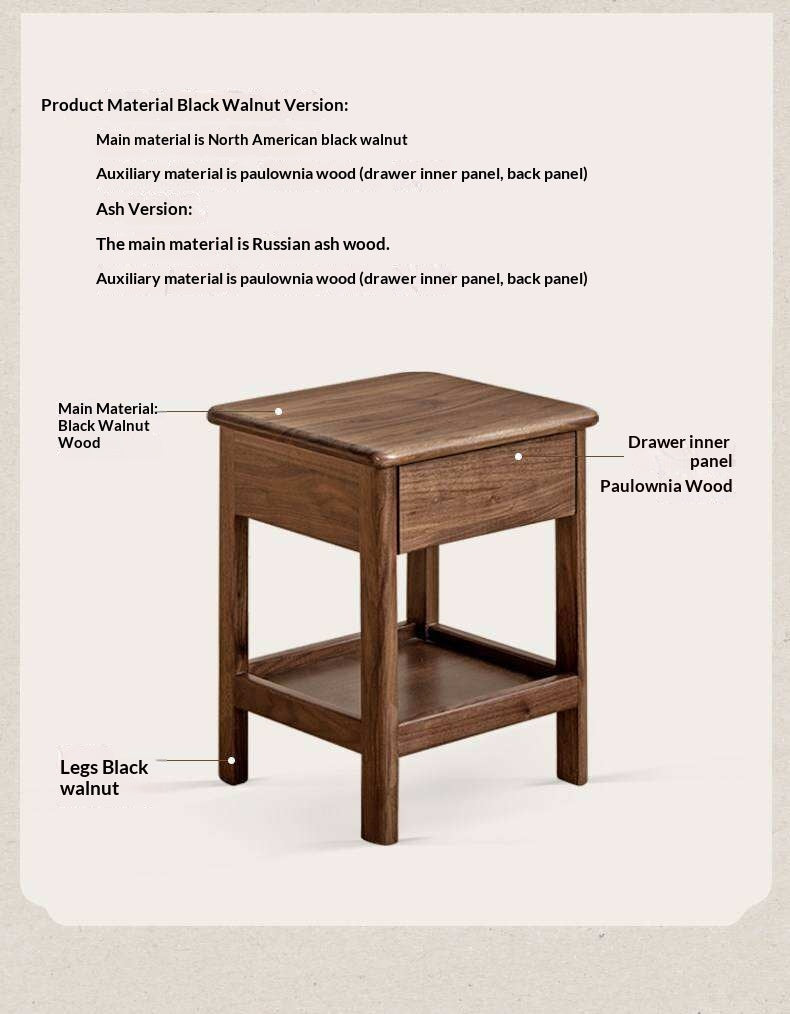 Black Walnut, Ash Bedside Storage Cabinet